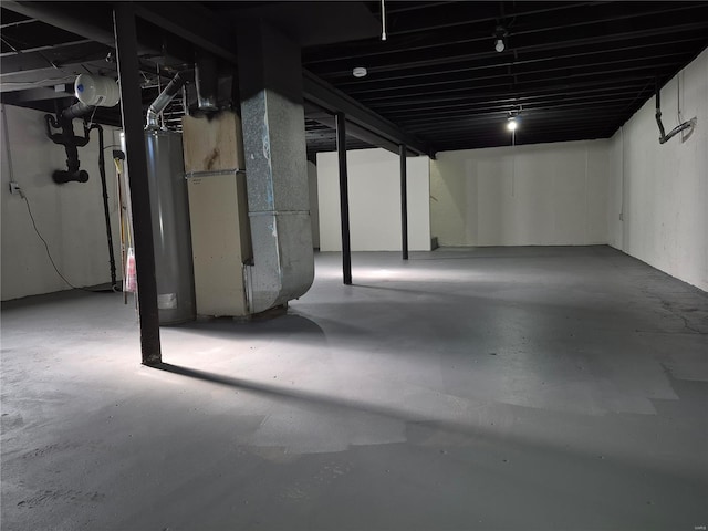 basement with heating unit