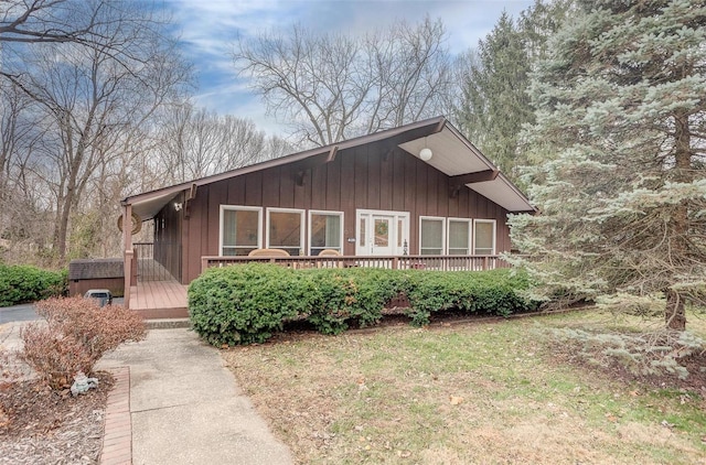 view of home's exterior with a deck