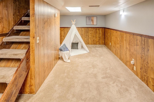 game room featuring carpet flooring