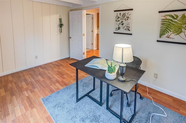 office space featuring hardwood / wood-style flooring