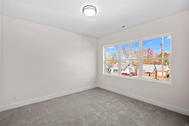 unfurnished room featuring carpet