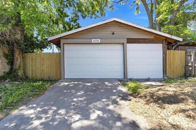 view of garage