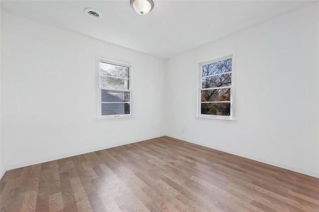 empty room featuring light wood-type flooring