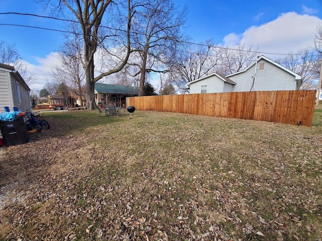 view of yard with fence