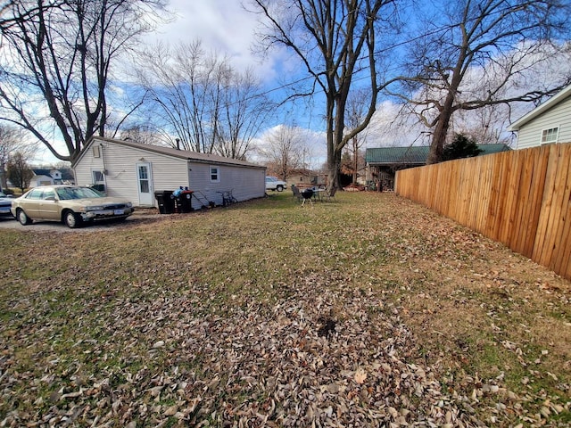 view of yard with fence