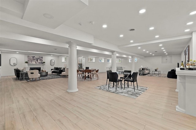 dining room featuring light wood-type flooring