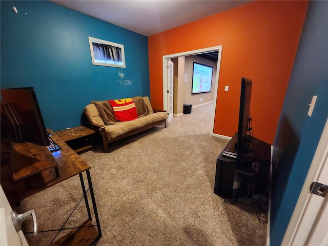 living room featuring carpet floors