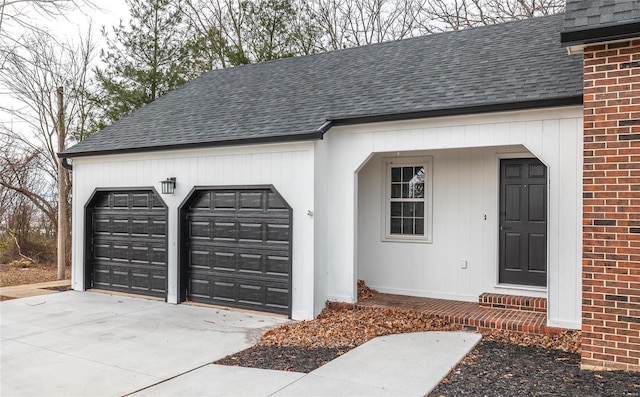 view of garage