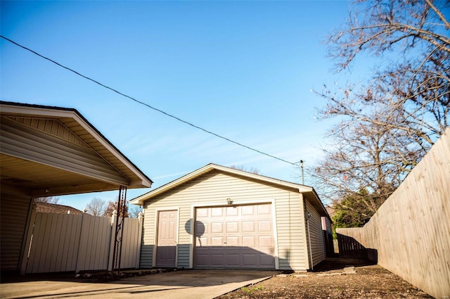 view of garage