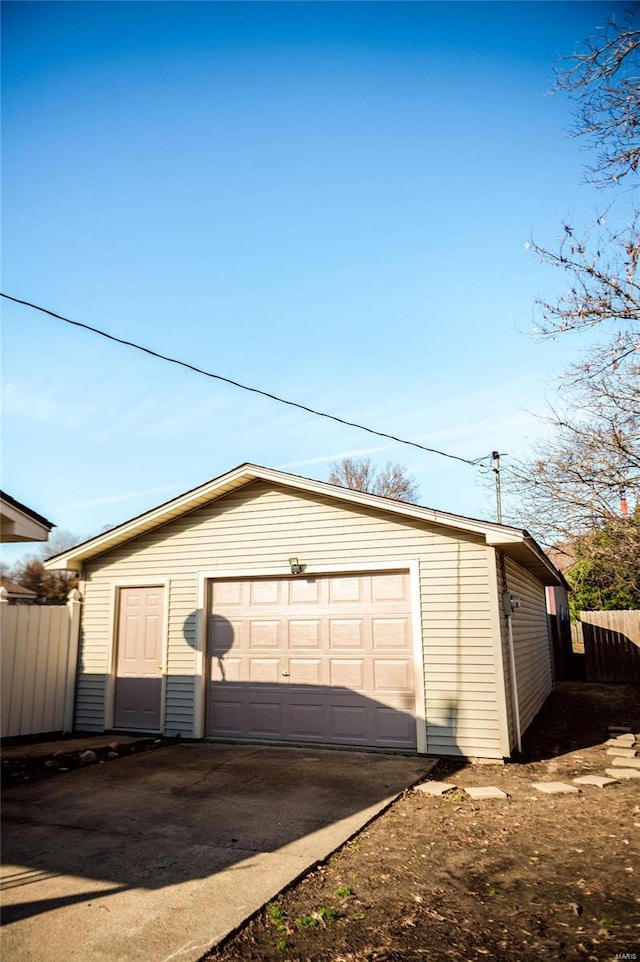 view of garage