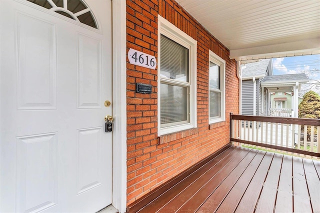 wooden deck with a porch