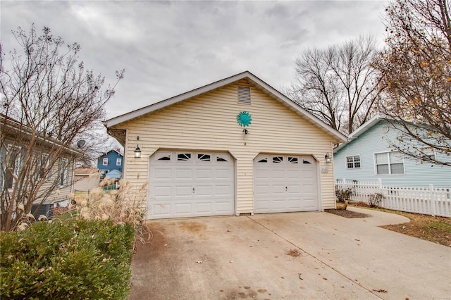 view of garage