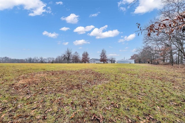 view of yard with a rural view