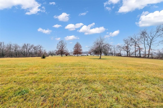 view of yard with a rural view