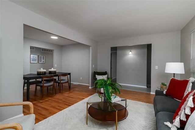 living room featuring hardwood / wood-style flooring