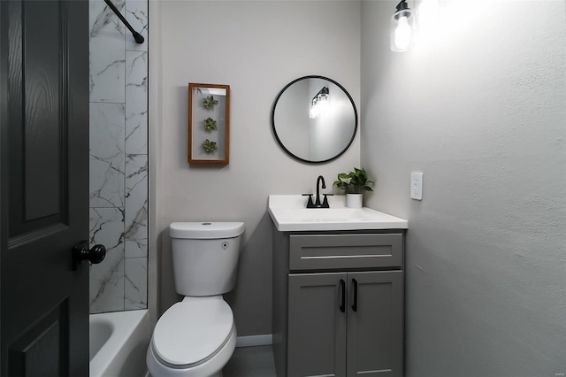 full bathroom featuring vanity, toilet, and bathtub / shower combination