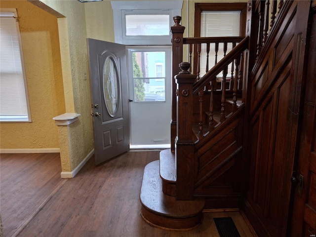 entrance foyer with wood-type flooring