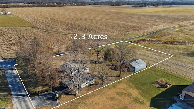 bird's eye view with a rural view