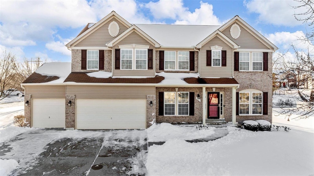 view of front of house with a garage