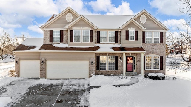 view of front of house with a garage