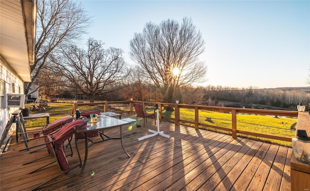 view of deck at dusk