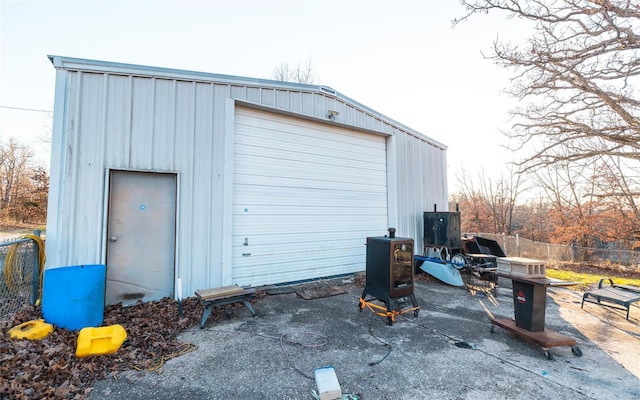 view of garage