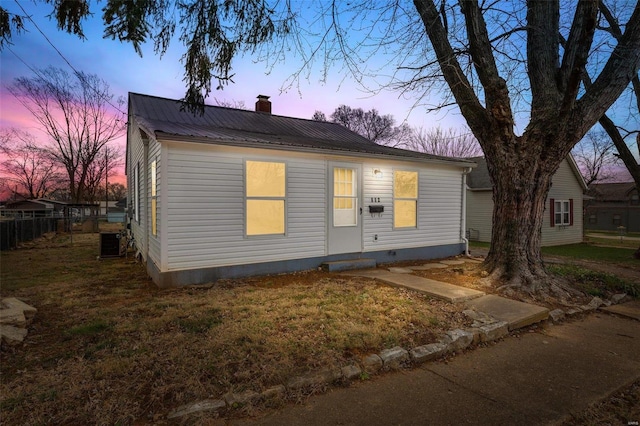 view of front of house with central AC