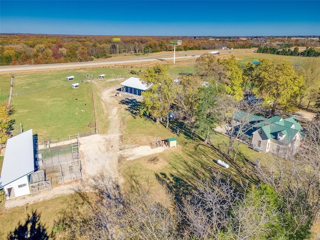 bird's eye view with a rural view