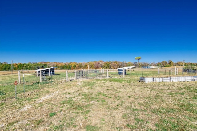 view of yard featuring a rural view