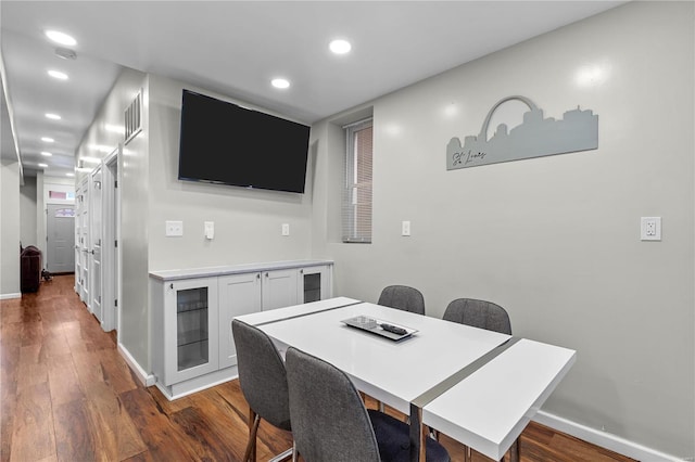 dining room featuring dark hardwood / wood-style floors