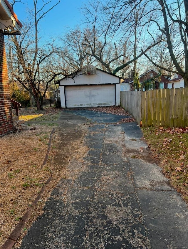 view of garage