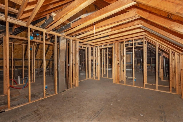 interior space featuring vaulted ceiling