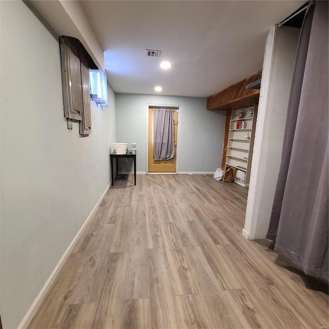 interior space featuring light hardwood / wood-style flooring