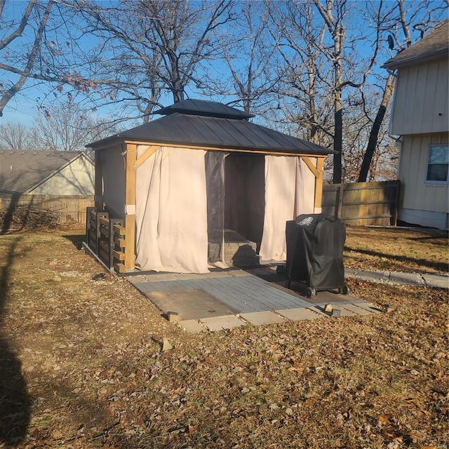 view of outbuilding featuring a gazebo