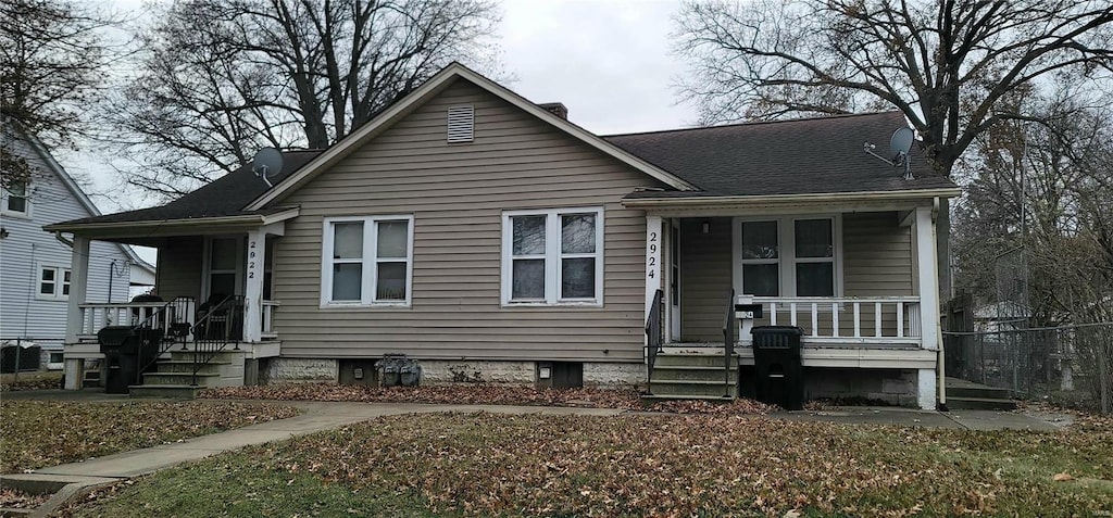 bungalow-style home with a porch