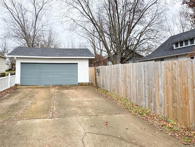 view of garage