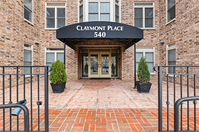 view of exterior entry with french doors