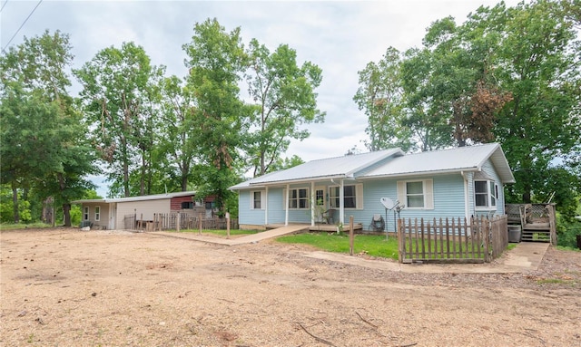 view of single story home