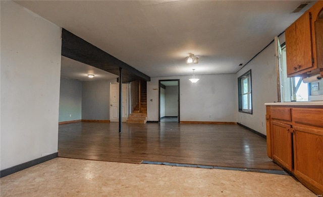 interior space with hardwood / wood-style flooring