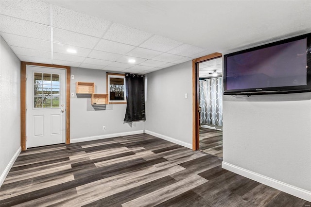 foyer entrance with dark wood-type flooring