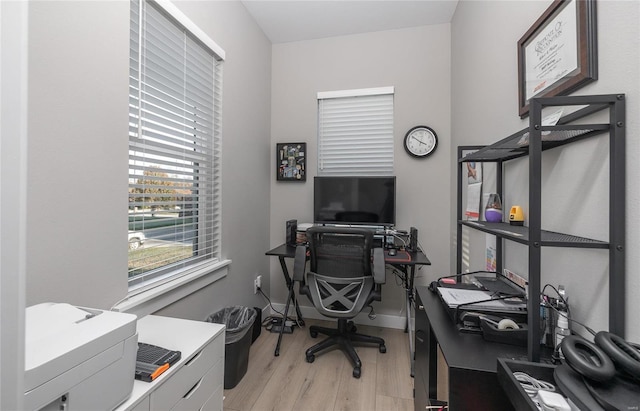 office featuring light hardwood / wood-style floors