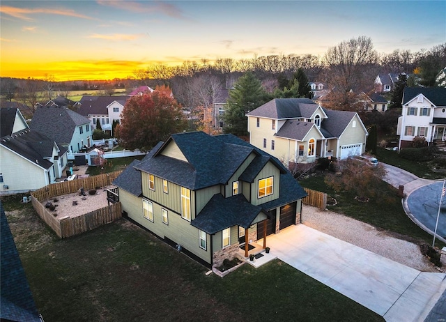 drone / aerial view featuring a residential view