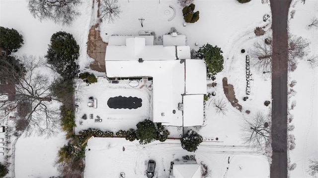 view of snowy aerial view