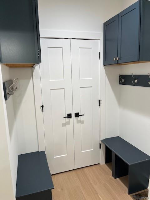 mudroom featuring light hardwood / wood-style flooring