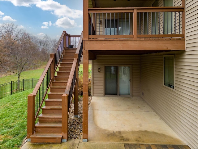 doorway to property featuring a patio