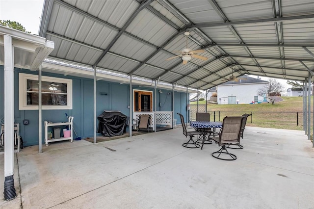 view of patio / terrace with a grill