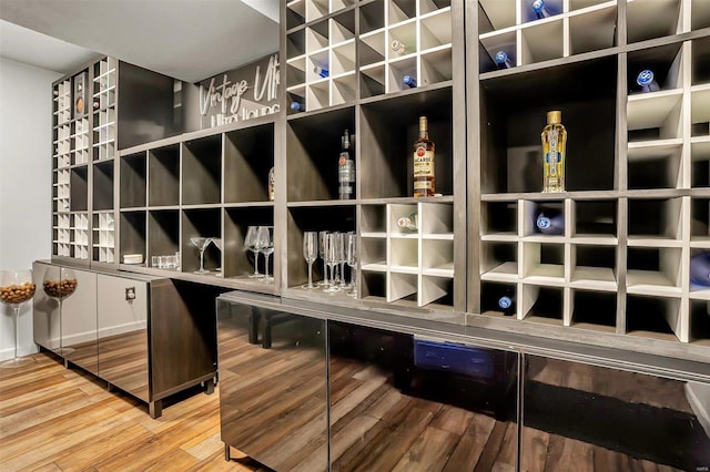 wine room featuring hardwood / wood-style flooring