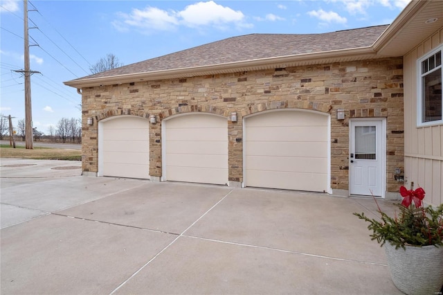 view of garage