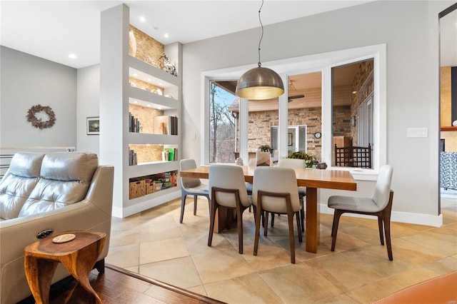 view of tiled dining area