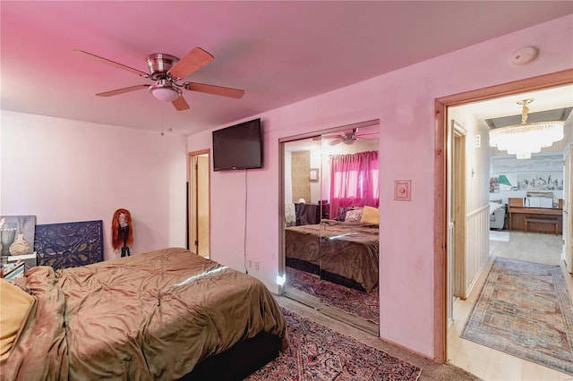 bedroom with ceiling fan